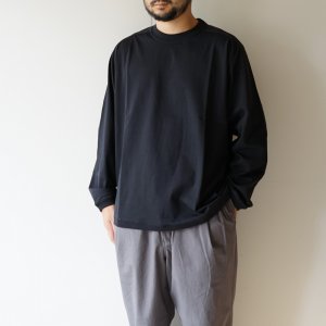 画像: STILL BY HAND - High twist long sleeve tee / Black Navy