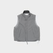 STILL BY HAND - STAND COLLAR PADDED VEST [VE01243] Blue Grey