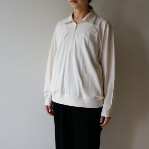 画像: [Lady's] STILL BY HAND WM - HALF ZIP CUTSEW Off White