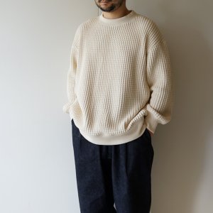 画像: JACKMAN - WAFFLE CREWNECK Ivory