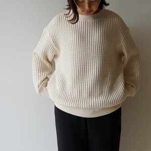 画像: JACKMAN - WAFFLE CREWNECK Ivory