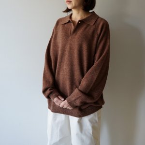 画像: STILL BY HAND - POLO SWEATER Orange