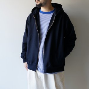 画像: STILL BY HAND - ZIP UP HOODIE Dark Navy