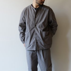 画像: JACKMAN - BACK NEP COLLARLESS JACKET True Gray