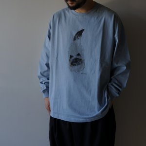 画像: EEL Products × ヒラノトシユキ - Cat（ミツメルネコ）L/S tee / Sax