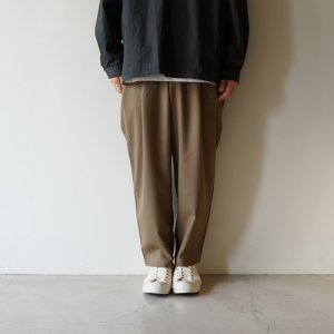 画像: STILL BY HAND - Summer wool wide pants / Dusty Brown