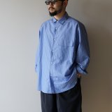 画像: STILL BY HAND - Oversized shirt / Blue Stripe
