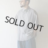 画像: STILL BY HAND - Silk mixed shirt / Blue Grey
