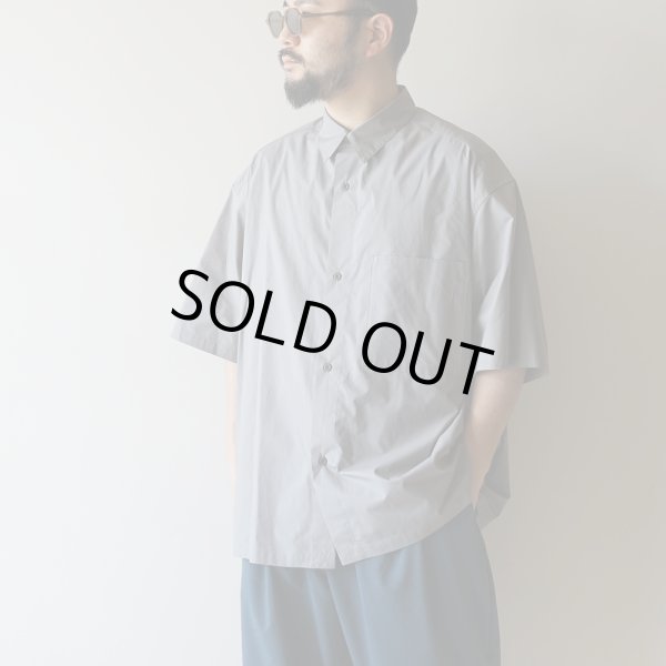 STILL BY HAND - Silk mixed shirt [SH01251] / Blue Grey
