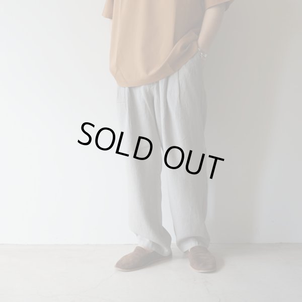 STILL BY HAND - 2tuck linen pants [PT07252] / Greige
