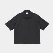 STILL BY HAND - Nylon open collar shirt [SH02252] / Ink Black