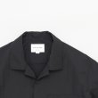 STILL BY HAND - Nylon open collar shirt [SH02252] / Ink Black