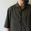 STILL BY HAND - Nylon open collar shirt [SH02252] / Dark Olive