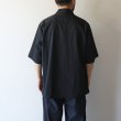 STILL BY HAND - Nylon open collar shirt [SH02252] / Ink Black