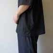 STILL BY HAND - Nylon open collar shirt [SH02252] / Ink Black