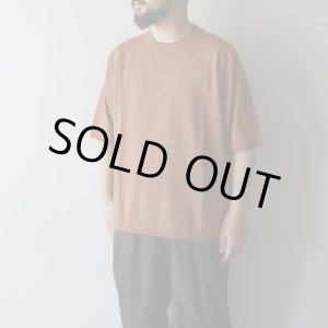 画像: [size46のみ] STILL BY HAND - Knitted t-shirt / Brick