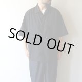 画像: STILL BY HAND - Nylon open collar shirt / Ink Black