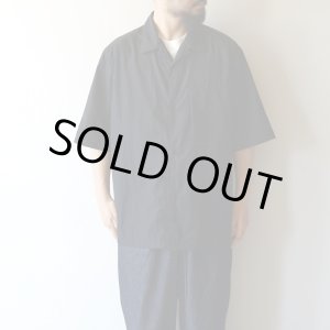 画像: STILL BY HAND - Nylon open collar shirt / Ink Black