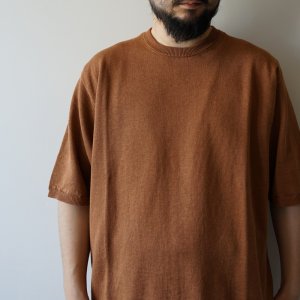 画像: STILL BY HAND - Knitted t-shirt / Brick