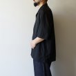STILL BY HAND - Nylon open collar shirt [SH02252] / Ink Black
