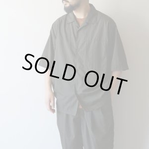 画像: [size46のみ] STILL BY HAND - Nylon open collar shirt / Dark Olive