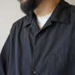 STILL BY HAND - Nylon open collar shirt [SH02252] / Ink Black