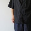STILL BY HAND - Nylon open collar shirt [SH02252] / Ink Black
