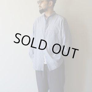 画像: STILL BY HAND - Striped narrow collar shirt / Navy