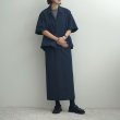 【women's】 STILL BY HAND WM - Cotton/Nylon open collar shirt [SH01252WM] / Navy