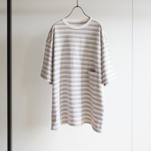 画像: EEL Products - Yururi tee 1/2 border / L.Gray Border