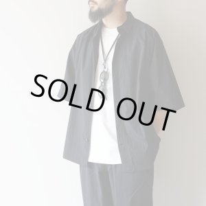 画像: STILL BY HAND - Nylon regular collar shirt / Black