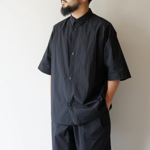 画像: STILL BY HAND - Nylon regular collar shirt / Black