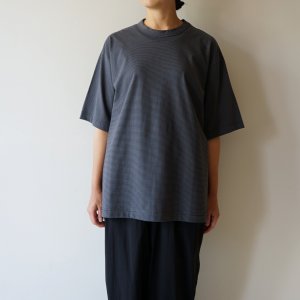 画像: 【unisex】STILL BY HAND - Striped t-shirt / Grey×Navy