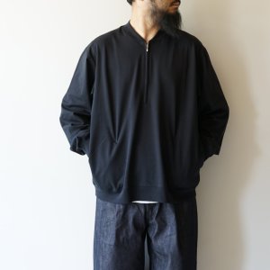 画像: STILL BY HAND - Zip up cotton jumper [CS01253] / Slate Grey