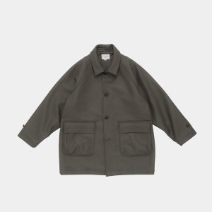 画像: STILL BY HAND - Melton raglan sleeve coat / Sage