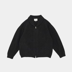 画像: STILL BY HAND - Shawl collar kntted blouson / Black