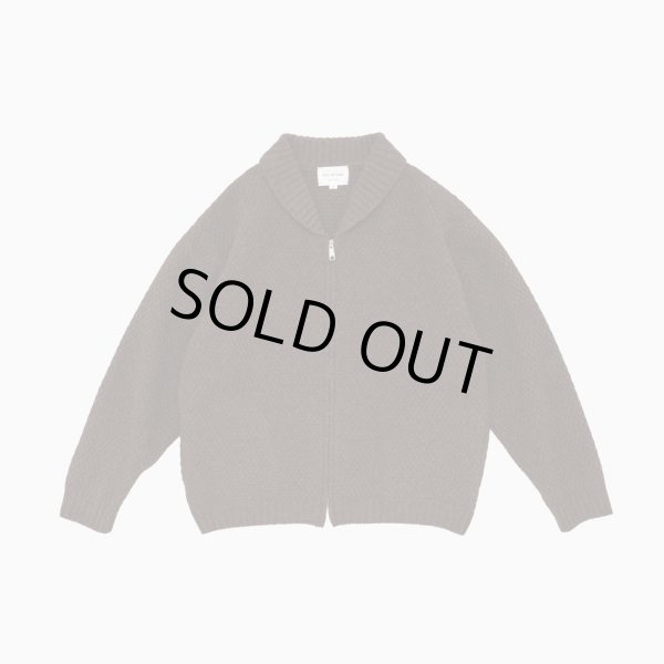 STILL BY HAND - Shawl collar kntted blouson [KN03254] / Marron