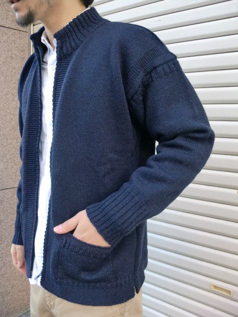 画像: Le Tricoteur - GUERNSEY ZIPPER CARDIGAN