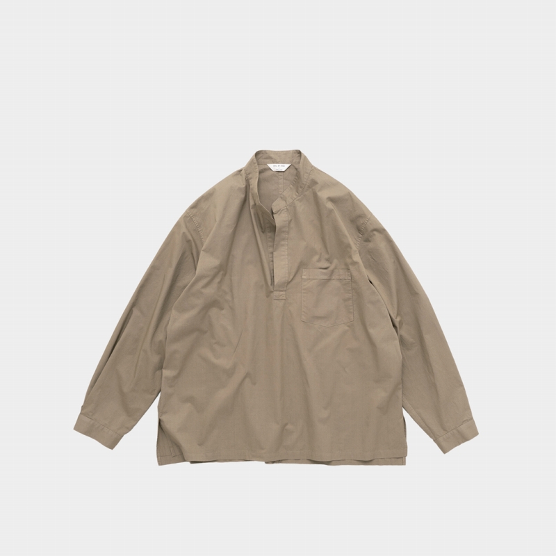 STILL BY HAND - Garment dye over shirt [SH03251] / Khaki Beige