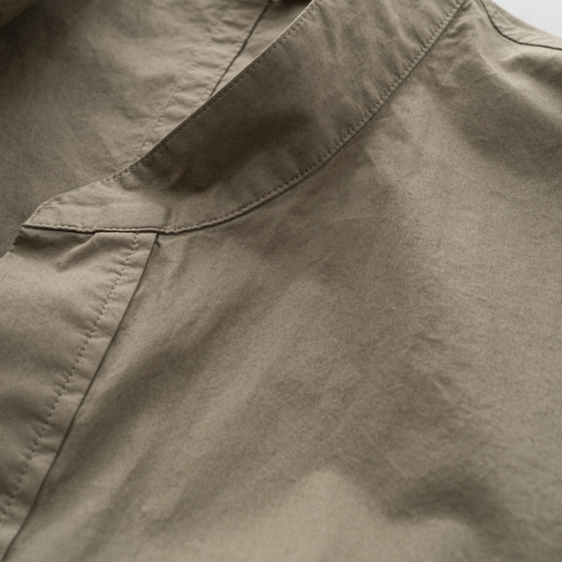 STILL BY HAND - Garment dye over shirt [SH03251] / Khaki Beige