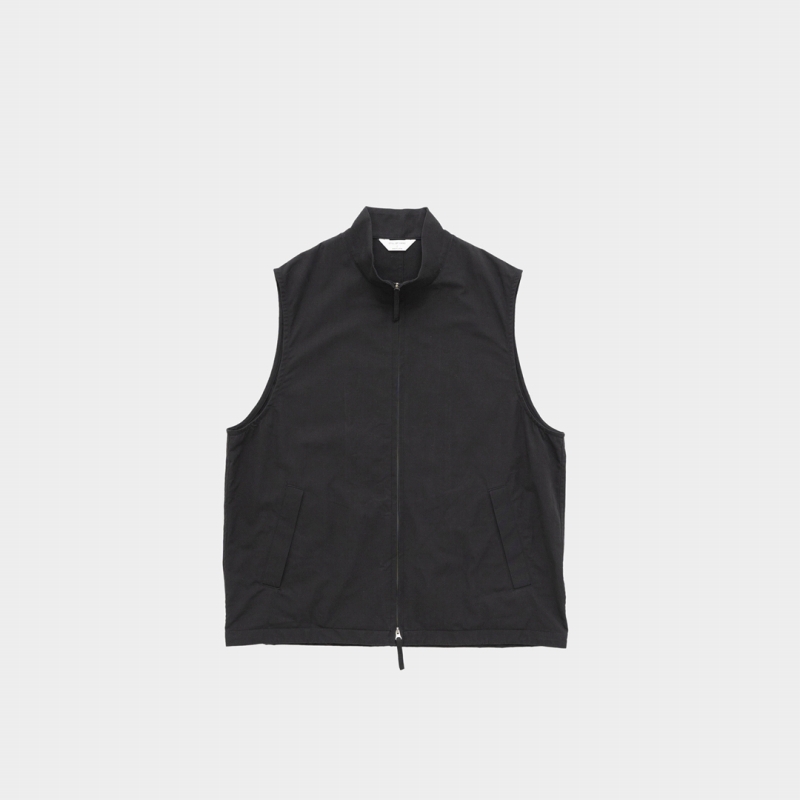 STILL BY HAND - Stand collar vest [VE02251] / Black