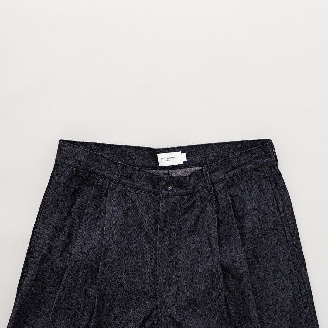 STILL BY HAND - 10oz denim 2tuck pants [DN04251] / Navy