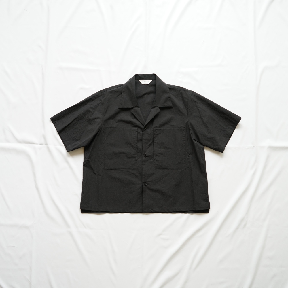 【women's】 STILL BY HAND WM - Cotton/Nylon open collar shirt [SH01252WM] / Black