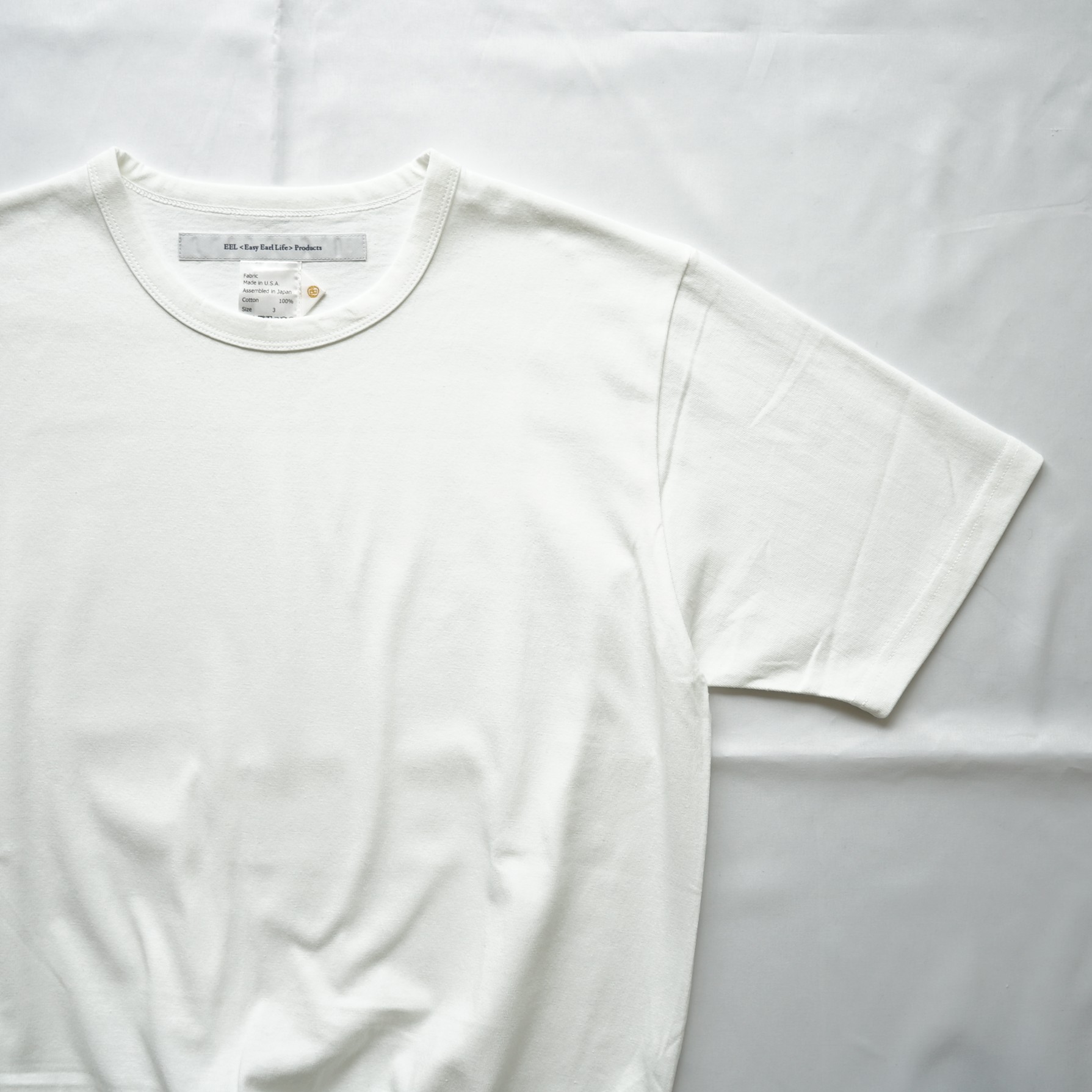 [women's] ironari - Can tee [I-25502B] / White×Light Gray