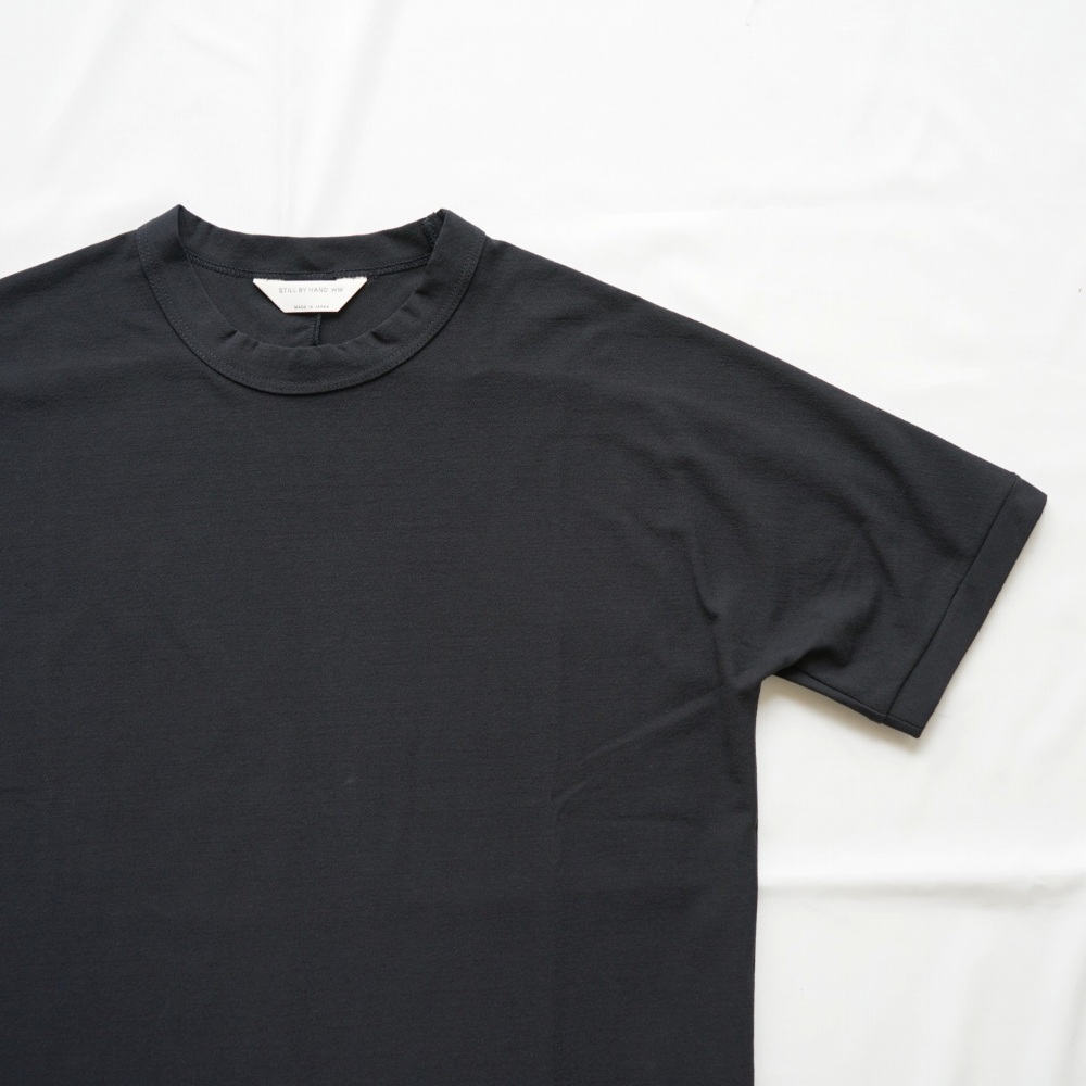 【women's】 STILL BY HAND WM - Dry touch Crewneck T-shirt [CS01252WM] / Black Navy