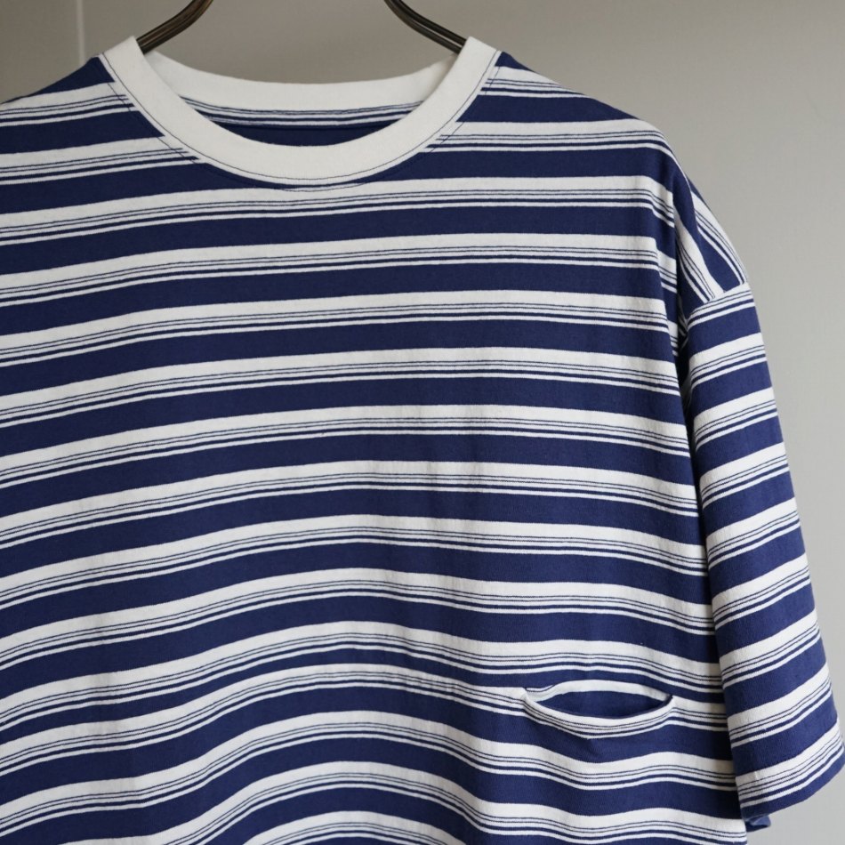 EEL Products - Yururi tee 1/2 border [E-25524] / Blue Border