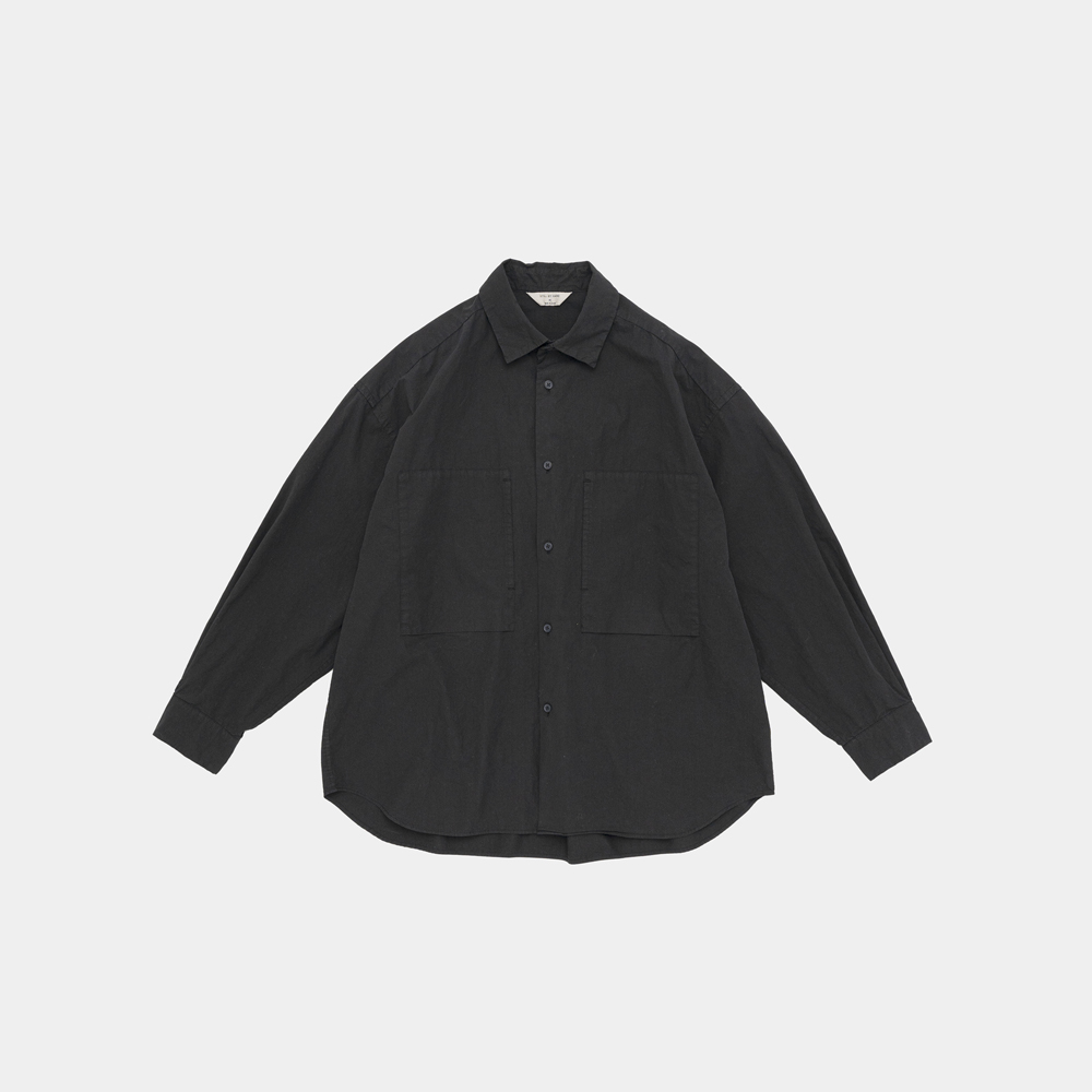 STILL BY HAND - Garment dye over shirt / Ink Black
