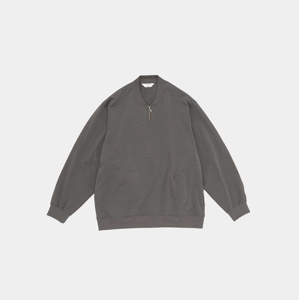 STILL BY HAND - Zip up cotton jumper [CS01253] / Slate Grey