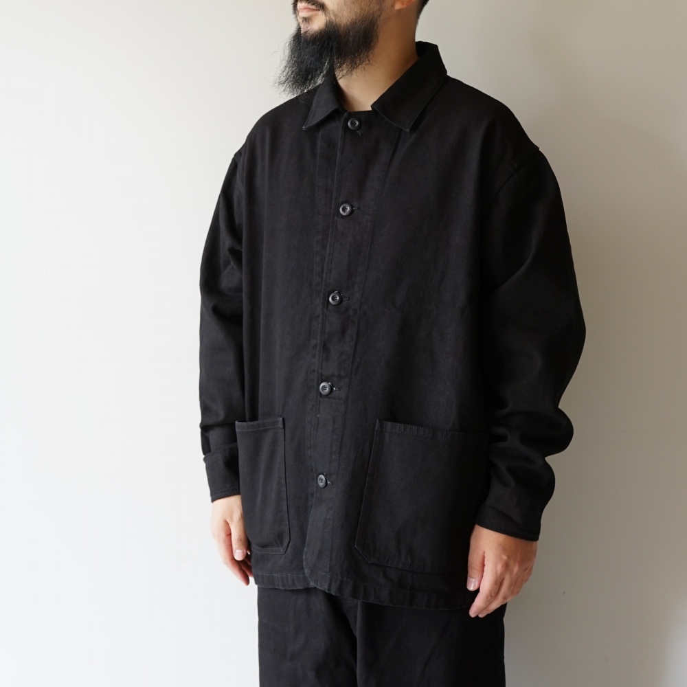 alvana - Bharat denim coverall jacket [ALV-90105] / Ink Black